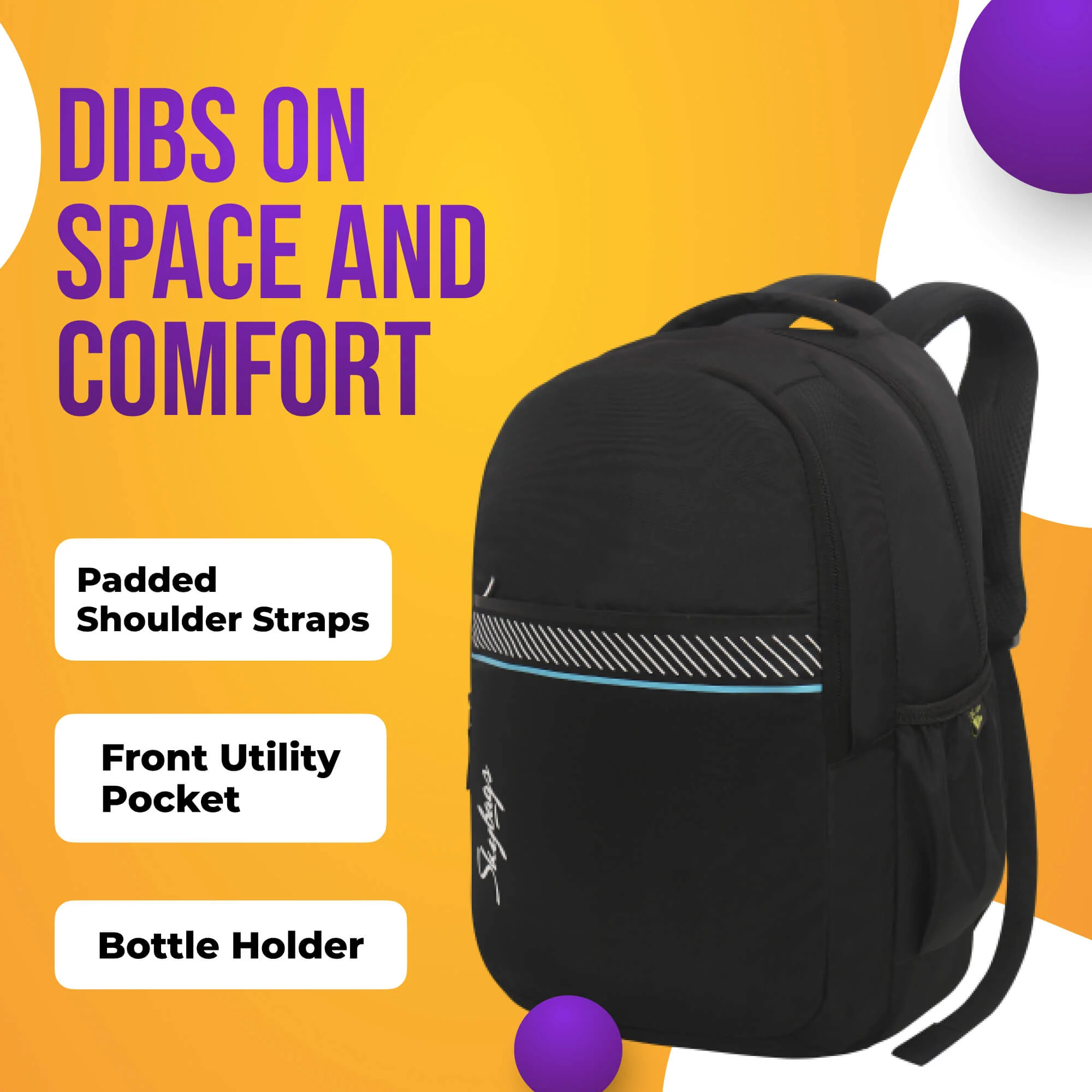 Skybags Xeno 01  Laptop Backpack (E) Black - Image 5