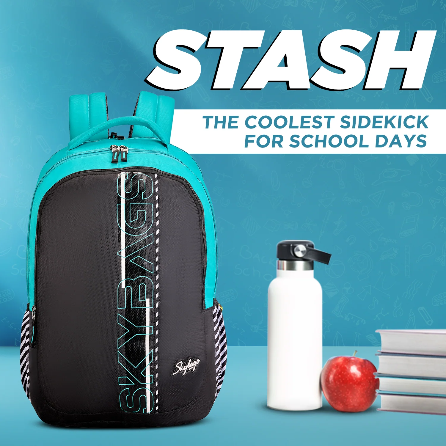 Skybags Stash 02 School Backpack, Black - Image 2