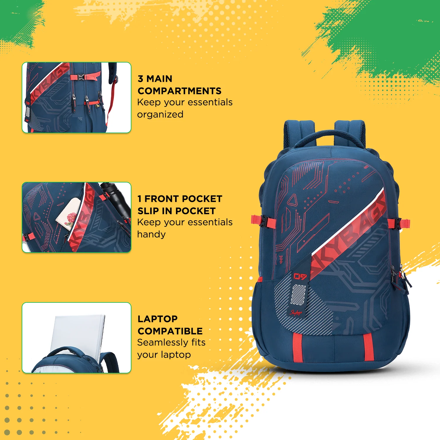 VESPER 40L LAPTOP BACKPACK 02 (E) NAVY - Image 3