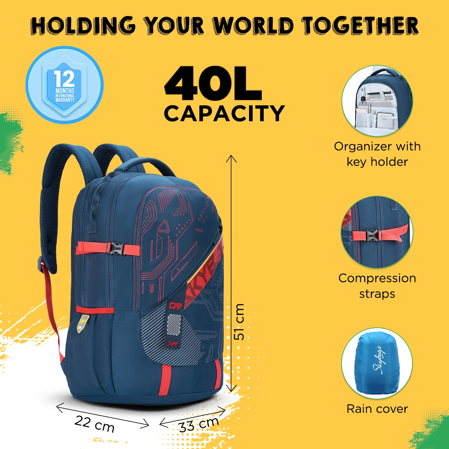 VESPER 40L LAPTOP BACKPACK 02 (E) NAVY - Image 4