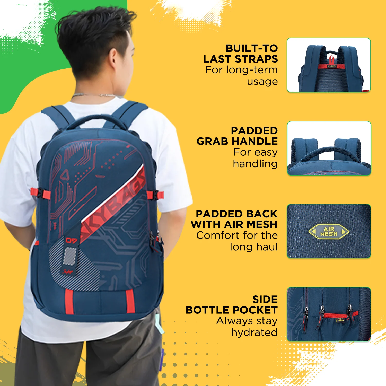 VESPER 40L LAPTOP BACKPACK 02 (E) NAVY - Image 5