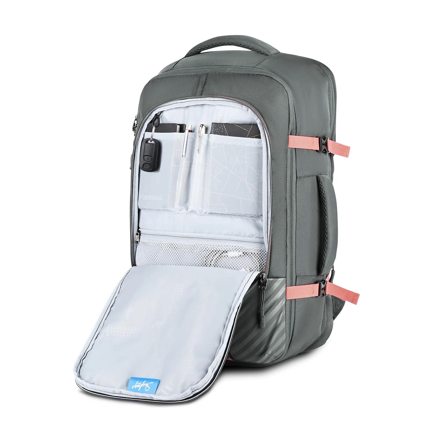 Skybags Wanderer Overnighter, 40L+5L Cabin Size 180° compartment, Expandable, 16 laptop Backpack , Anti-theft, Ideal For Men & women, Work Backpack, College Bag & Travel Backpack Black - Image 14