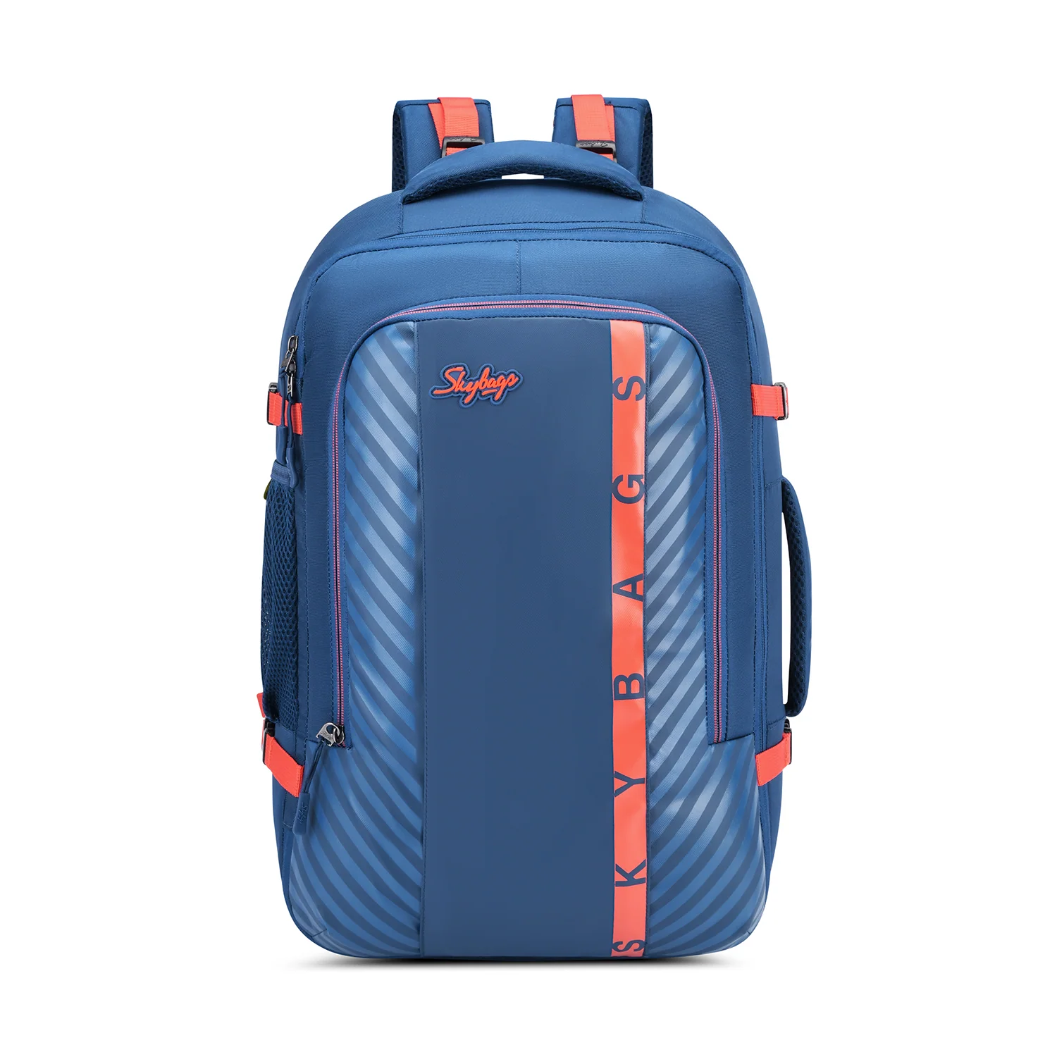 Skybags Wanderer Overnighter, 40L+5L Cabin Size 180° compartment, Expandable, 16 laptop Backpack , Anti-theft, Ideal For Men & women, Work Backpack, College Bag & Travel Backpack Navy