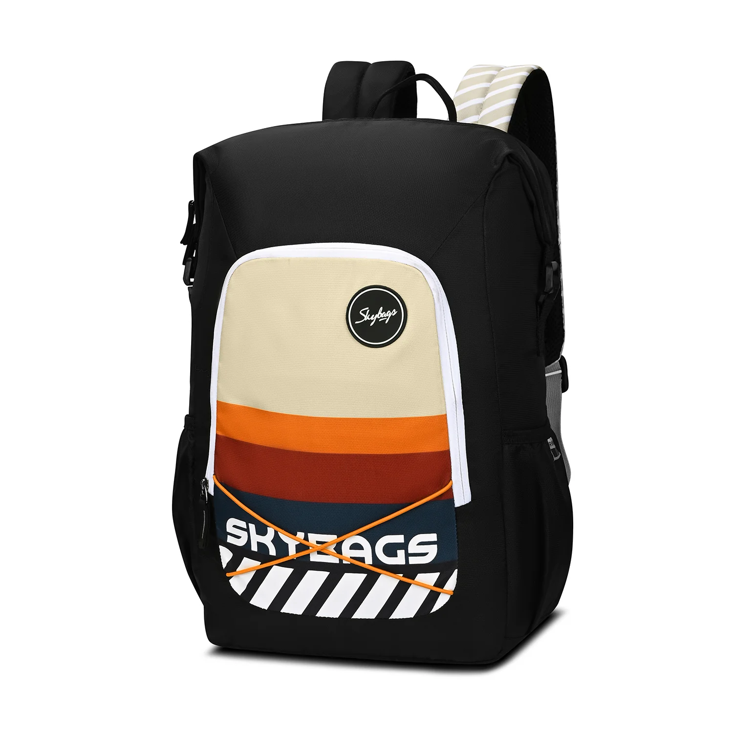 Skybags Yolo Black , Laptop Backpack, unisex, casual bag, Side bottle pocket, organiser, 2 compartment, 35 litres, Light weight bag, backpack for Men Women, 1 Year International Warranty - Image 2