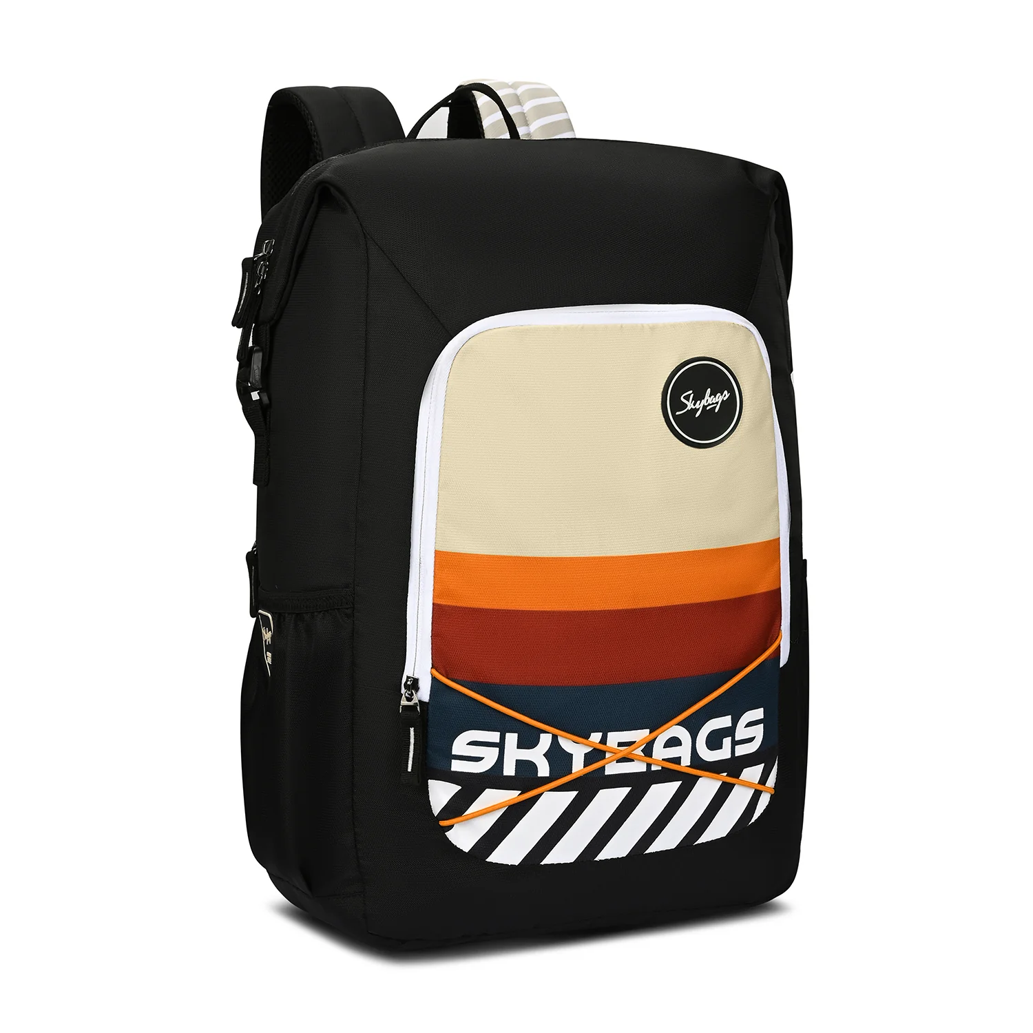 Skybags Yolo Black , Laptop Backpack, unisex, casual bag, Side bottle pocket, organiser, 2 compartment, 35 litres, Light weight bag, backpack for Men Women, 1 Year International Warranty - Image 3