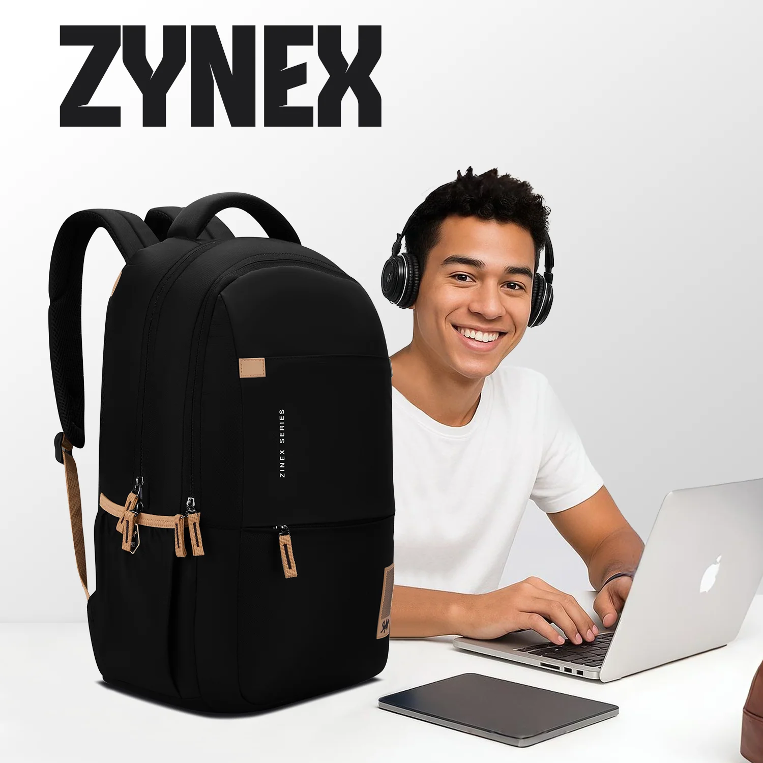 Skybags ZINEX 30L LAPTOP BACKPACK 01 BLACK - Image 3
